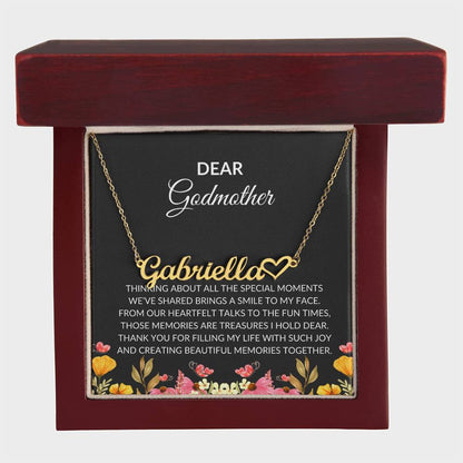 Heart Name Necklace for Dear Godmother | A Unique Gift Filled with Love | Godmother Gift