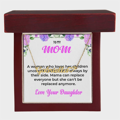 To My Mom | Custom Heart Name Necklace | Mother-Daughter Bond Necklace Gift from Daughter
