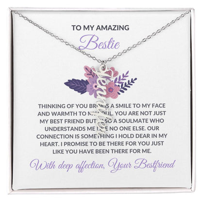 Vertical Name Necklace | To My Amazing Best Friend - Personalized Necklace | Friendship Necklace