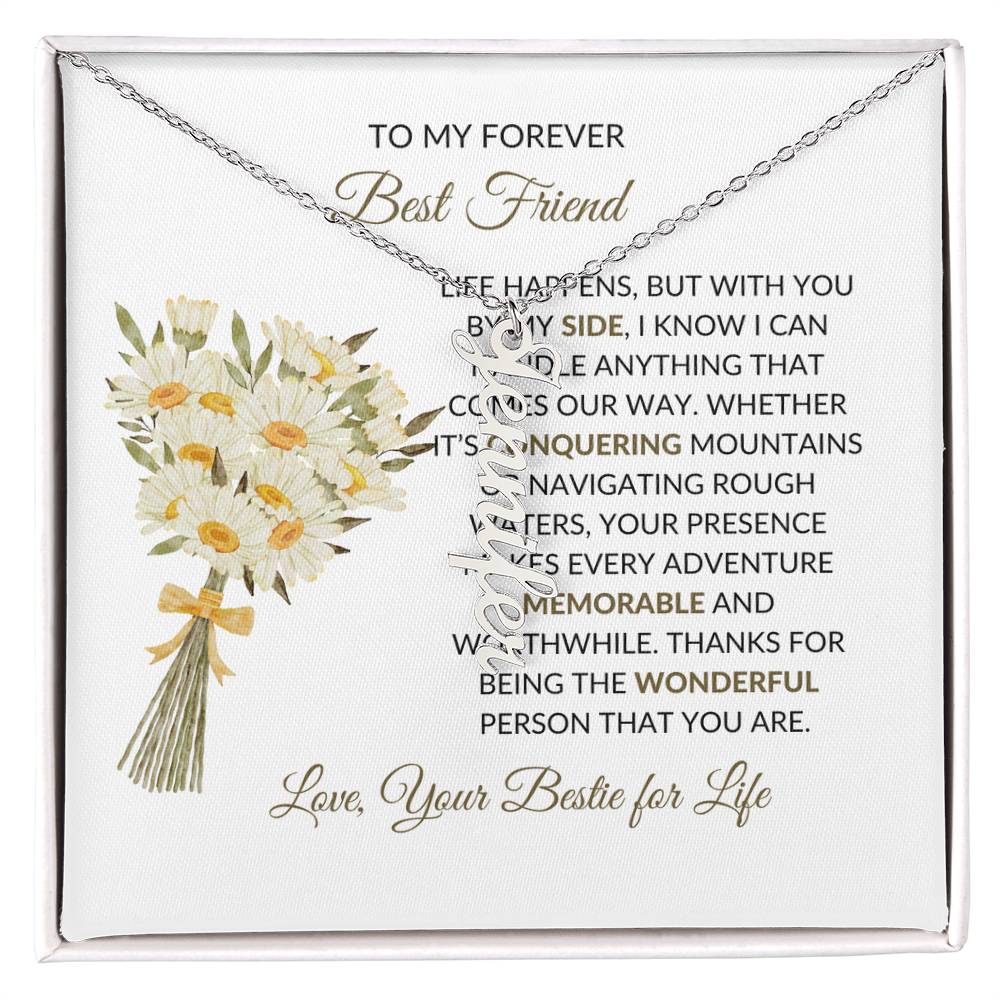Vertical Name Necklace | To My Forever Best Friend - Personalized Necklace | Friendship Necklace