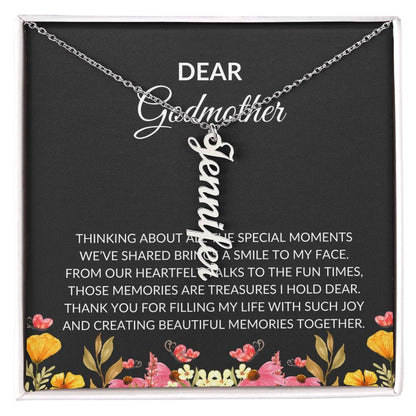 Vertical Name Necklace for Dear Godmother | A Unique Way to Express Your Love | Godmother Gift