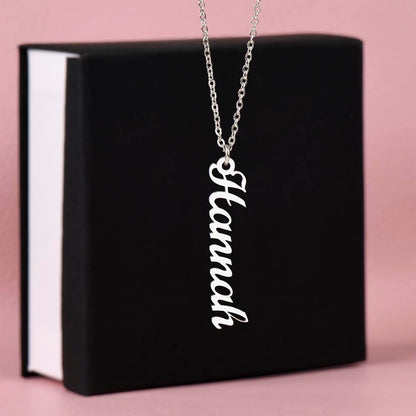 Vertical Name Necklace | To My Bestie Thank You - Personalized Necklace | Friendship Necklace