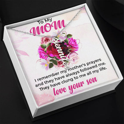 To My Mom | Vertical Name Necklace Gift from Son