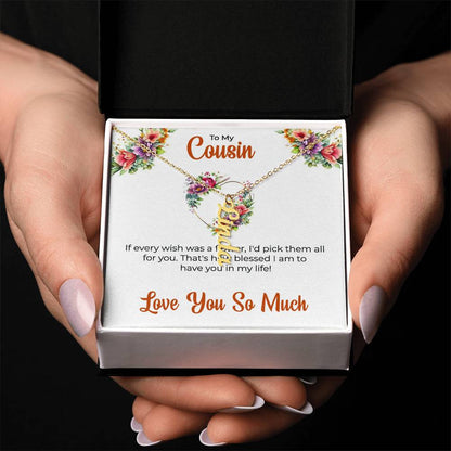 Custom Name Necklace | Cousin Necklace | To My Cousin My Best Friend - Vertical Name Necklace | Cousin Friendship Necklace