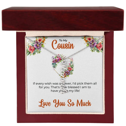 Custom Name Necklace | Cousin Necklace | To My Cousin My Best Friend - Vertical Name Necklace | Cousin Friendship Necklace