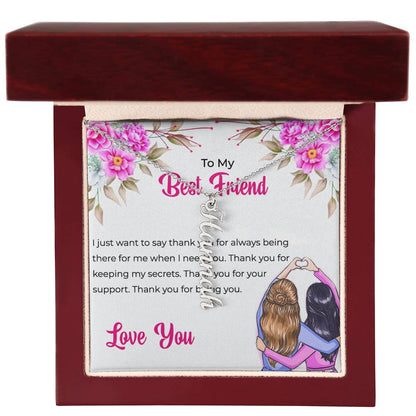 Vertical Name Necklace | To My Lifetime Best Friend - Personalized Necklace | Friendship Necklace