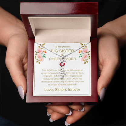 To My Dearest Big Sister Vertical Name Necklace with Greeting Cards | Gift for Sister | Necklace Gift for Sister