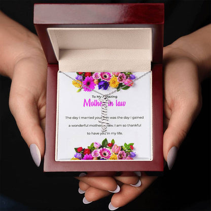 To My Amazing Mother-in-Law | Personalized Vertical Shaped Custom Name Necklace