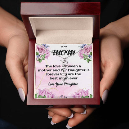 To My Cherished Mom | Vertical Style Name Necklace With Heartfelt Message