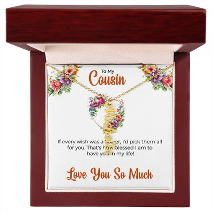 Custom Name Necklace | Cousin Necklace | To My Cousin My Best Friend - Vertical Name Necklace | Cousin Friendship Necklace