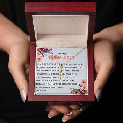 To My Cherished Mother-in-Law | Vertical Shaped Custom Name Necklace