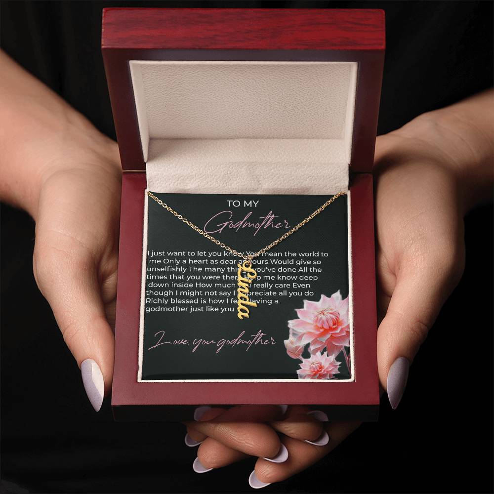 Vertical Name Necklace for Godmother | A Meaningful Gift to Celebrate Godmother Bond | Godmother Gift