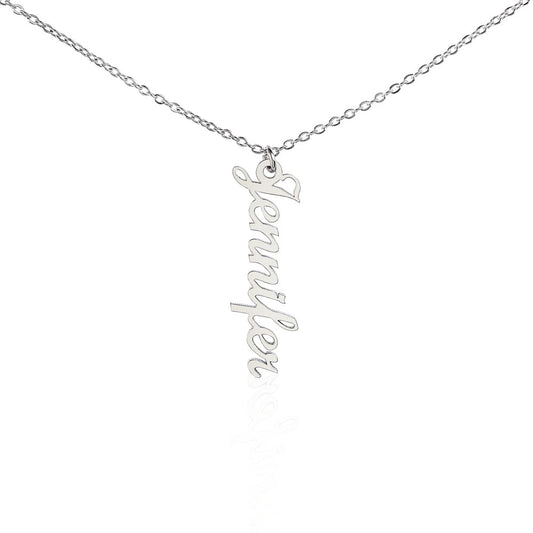 To My Beautiful Mom | Sleek Vertical Custom Name Necklace for Daily Wear