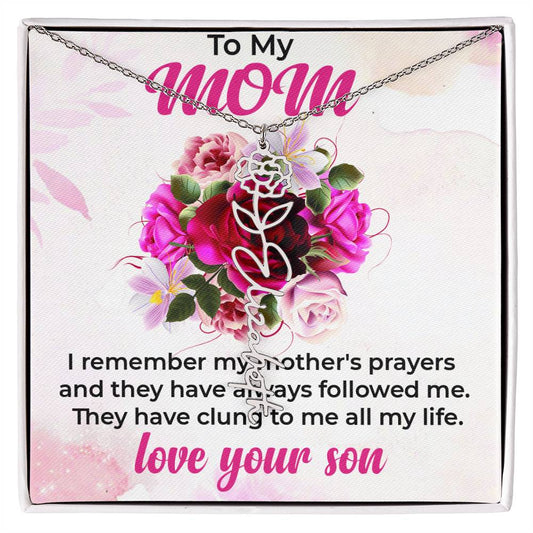 To My Mom | Flower Name Necklace | Mother-Daughter Bond Necklace Gift from Daughter