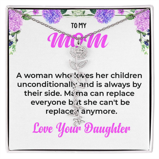 Custom Name Necklace Form Mom | Flower Style Name Necklace