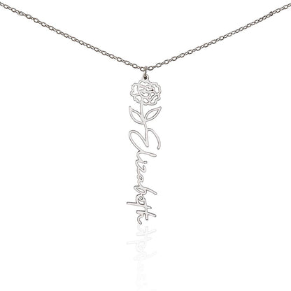 To My Beloved Mother-in-Law | Heartfelt Flower Name Necklace | Custom Name Necklace