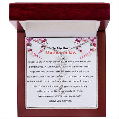 To The Best Mother-in-Law | Elegant Flower Name Necklace |  Custom Name Necklace