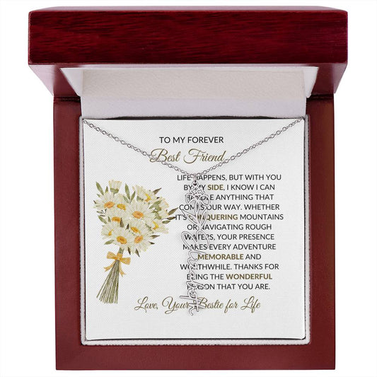 Flower Name Necklace | To My Forever Best Friend - Personalized Name Necklace | Friendship Necklace