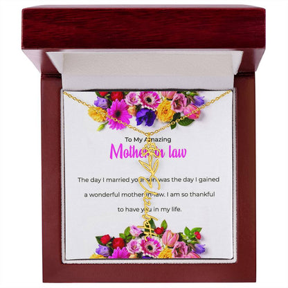 To My Amazing Mother-in-Law | Personalized Flower Name Custom Name Necklace