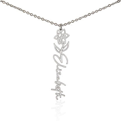 To My Beloved Mother-in-Law | Heartfelt Flower Name Necklace | Custom Name Necklace