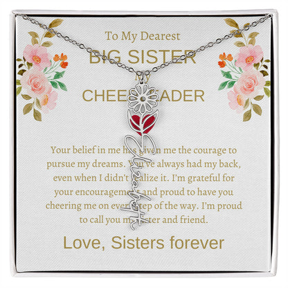 For My Dearest Big Sister Flower Name Necklace | Gift for Sister | Necklace Gift for Sister