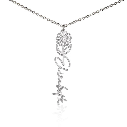 To My Grandma | Elegant Flower Style Name Necklace Gift from Granddaughter | Gift for Grandma
