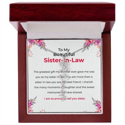 To My Beautiful Sister-in-law Flower Name Necklace | Custom Floral Necklace | Sister-in-Law Gift