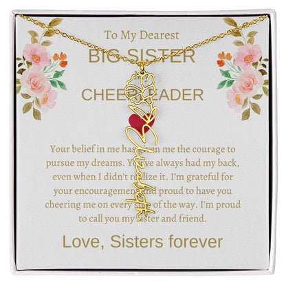 For My Dearest Big Sister Flower Name Necklace | Gift for Sister | Necklace Gift for Sister