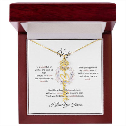 To My Wife, The Woman I Prayed For - Flower Name Necklace with Personalized Message