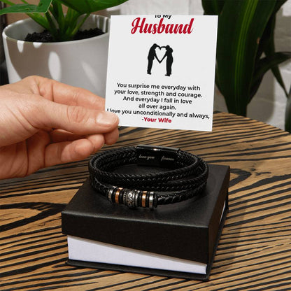 To My Husband, The Love of My Life | Infinite Bracelet | Unique Anniversary Gift | Gift from Wife to Husband