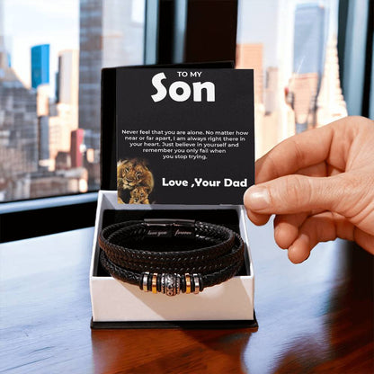 To My Brave Son | Infinite Love Bracelet Gift from Dad | Son Birthday Gift, Graduation Gift