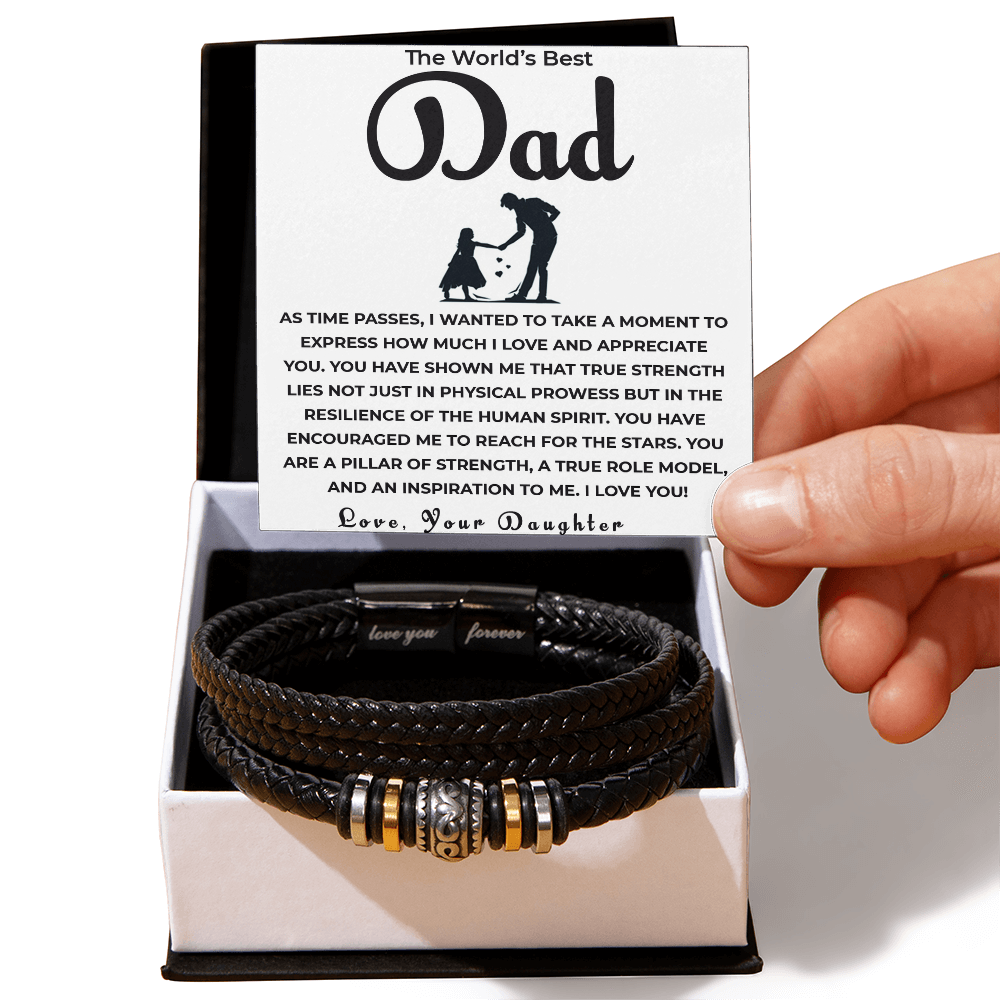 Forever Your Little Girl – Beaded Bracelet for Dad | Special Father's Day Gift from Daughter