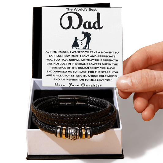 Forever Your Little Girl – Beaded Bracelet for Dad | Special Father's Day Gift from Daughter