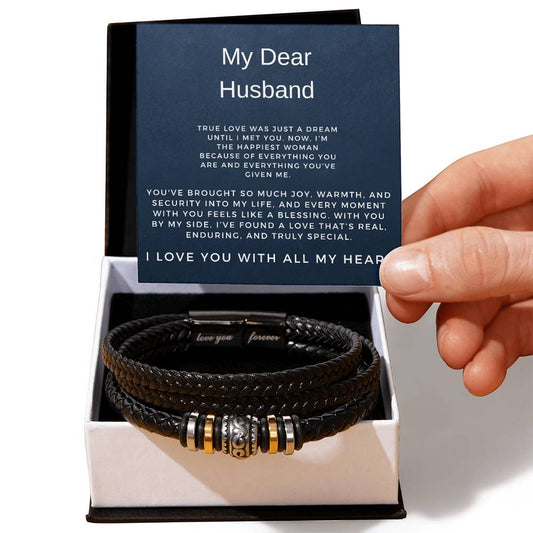 My Dear Husband | Infinite Bracelet Gift | Elegant Keepsake for Love | Gift from Wife to Husband