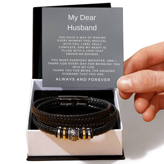 To My Man | Infinite Bracelet Gift | Romantic Keepsake for Husbands | Gift from Wife to Husband