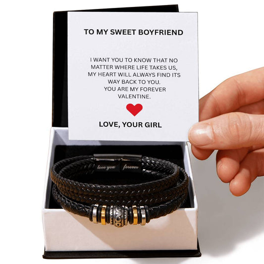 Valentine’s Day Edition – Men’s Braided Bracelet with Message Card