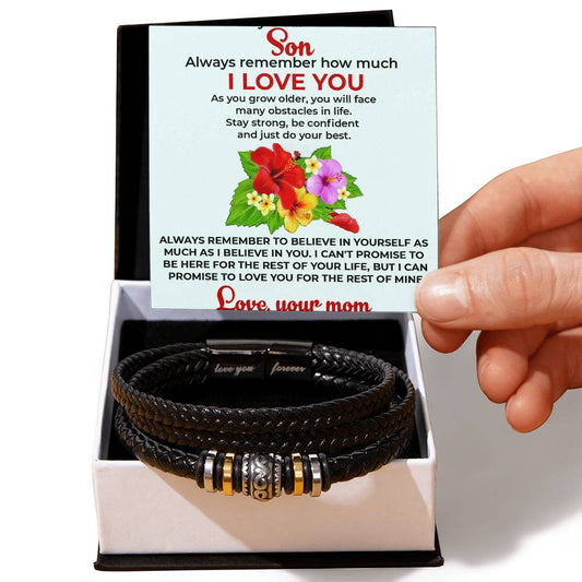 To My Beautiful Boy | Infinite Love Bracelet Gift from Mom | Thoughtful Gift for Son on Birthday or Holiday