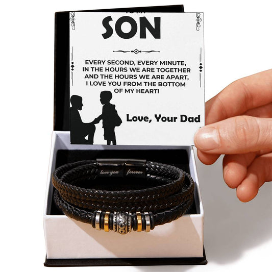 Dear Son | Infinite Love Bracelet Gift for Son from Dad | Encouragement Bracelet for Son
