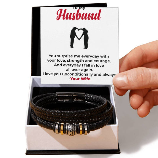 To My Husband, The Love of My Life | Infinite Bracelet | Unique Anniversary Gift | Gift from Wife to Husband