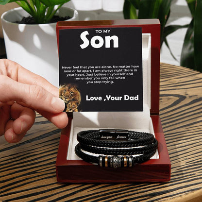 To My Brave Son | Infinite Love Bracelet Gift from Dad | Son Birthday Gift, Graduation Gift