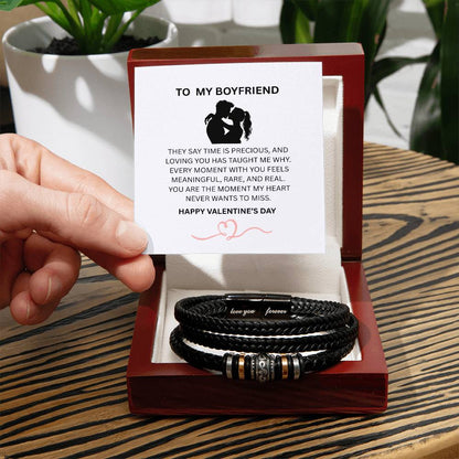 To My Boyfriend – Braided Bracelet with Valentine’s Day Message Card