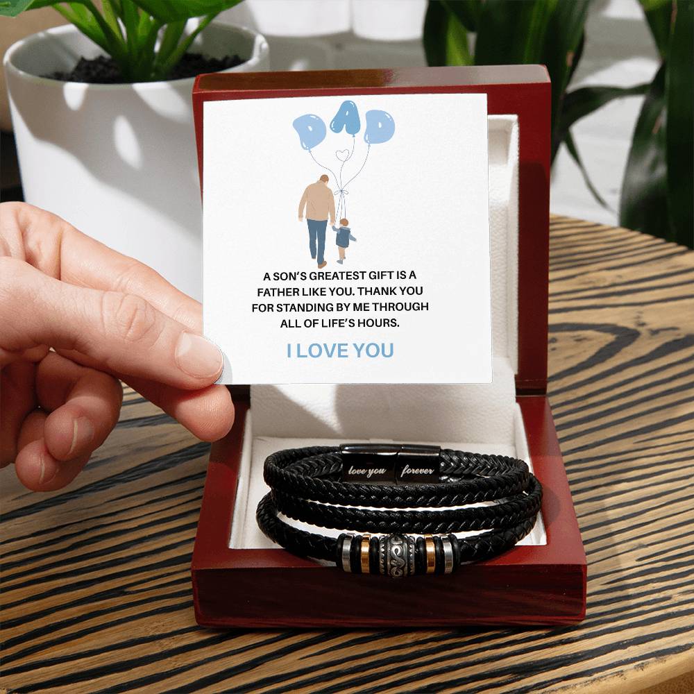 From Son to Dad – Engraved Steel Bracelet of Gratitude and Heartfelt Connection