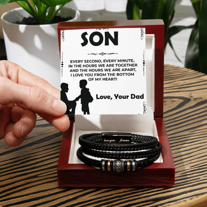 Dear Son | Infinite Love Bracelet Gift for Son from Dad | Encouragement Bracelet for Son