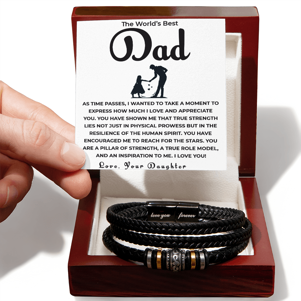 Forever Your Little Girl – Beaded Bracelet for Dad | Special Father's Day Gift from Daughter