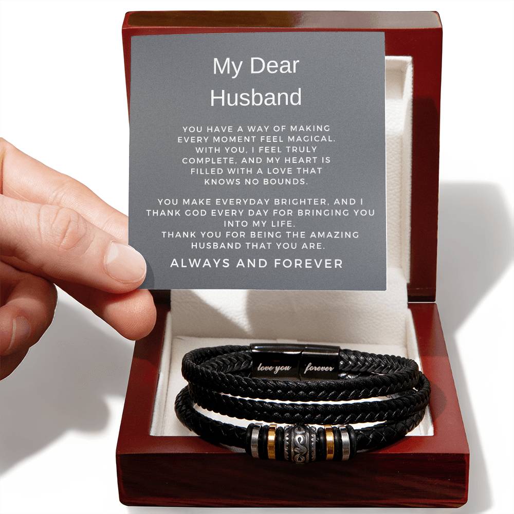 To My Man | Infinite Bracelet Gift | Romantic Keepsake for Husbands | Gift from Wife to Husband