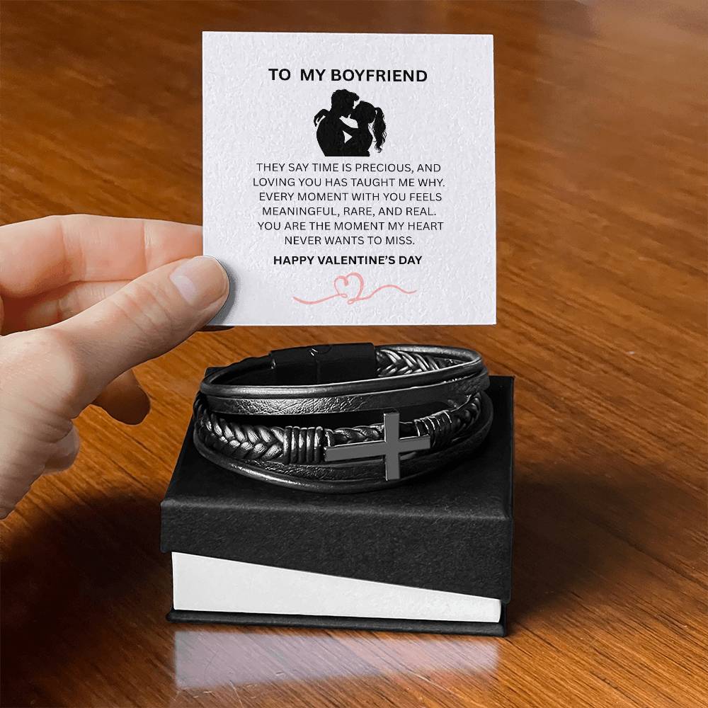 Leather Cross Bracelet – Valentine’s Gift for My Boyfriend