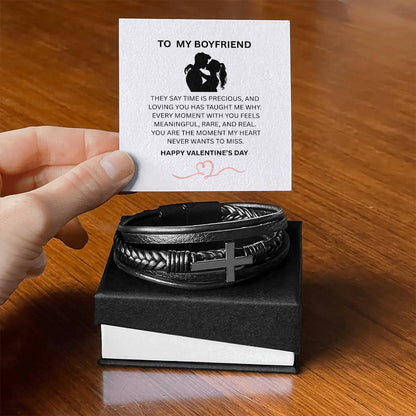 Leather Cross Bracelet – Valentine’s Gift for My Boyfriend