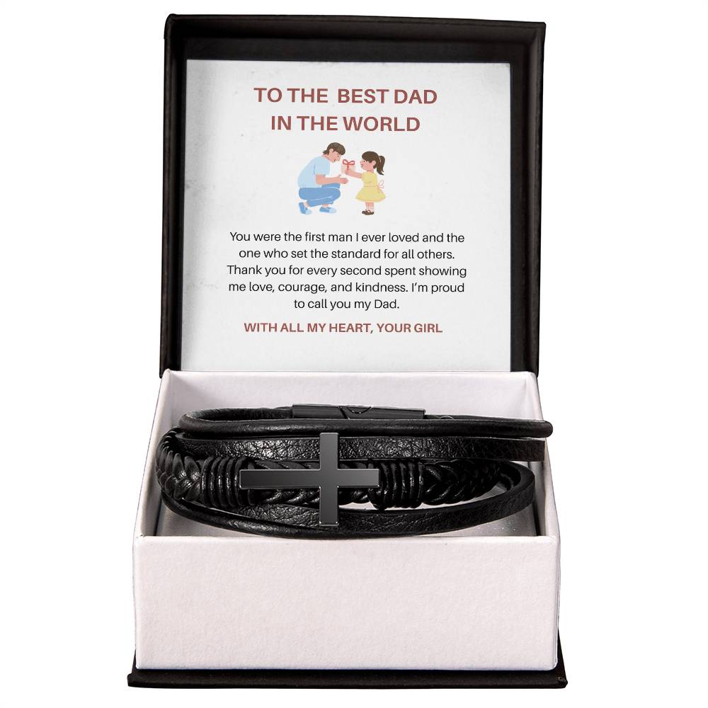 To My Dad – The First Man I Ever Loved | Heartfelt Bracelet Gift for Dad from Daughter