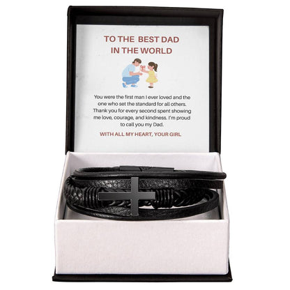 To My Dad – The First Man I Ever Loved | Heartfelt Bracelet Gift for Dad from Daughter