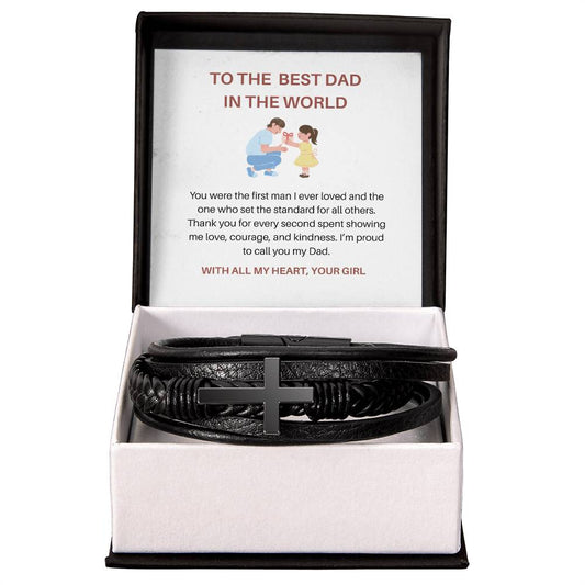 To My Dad – The First Man I Ever Loved | Heartfelt Bracelet Gift for Dad from Daughter